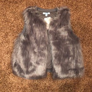 Grey fur vest